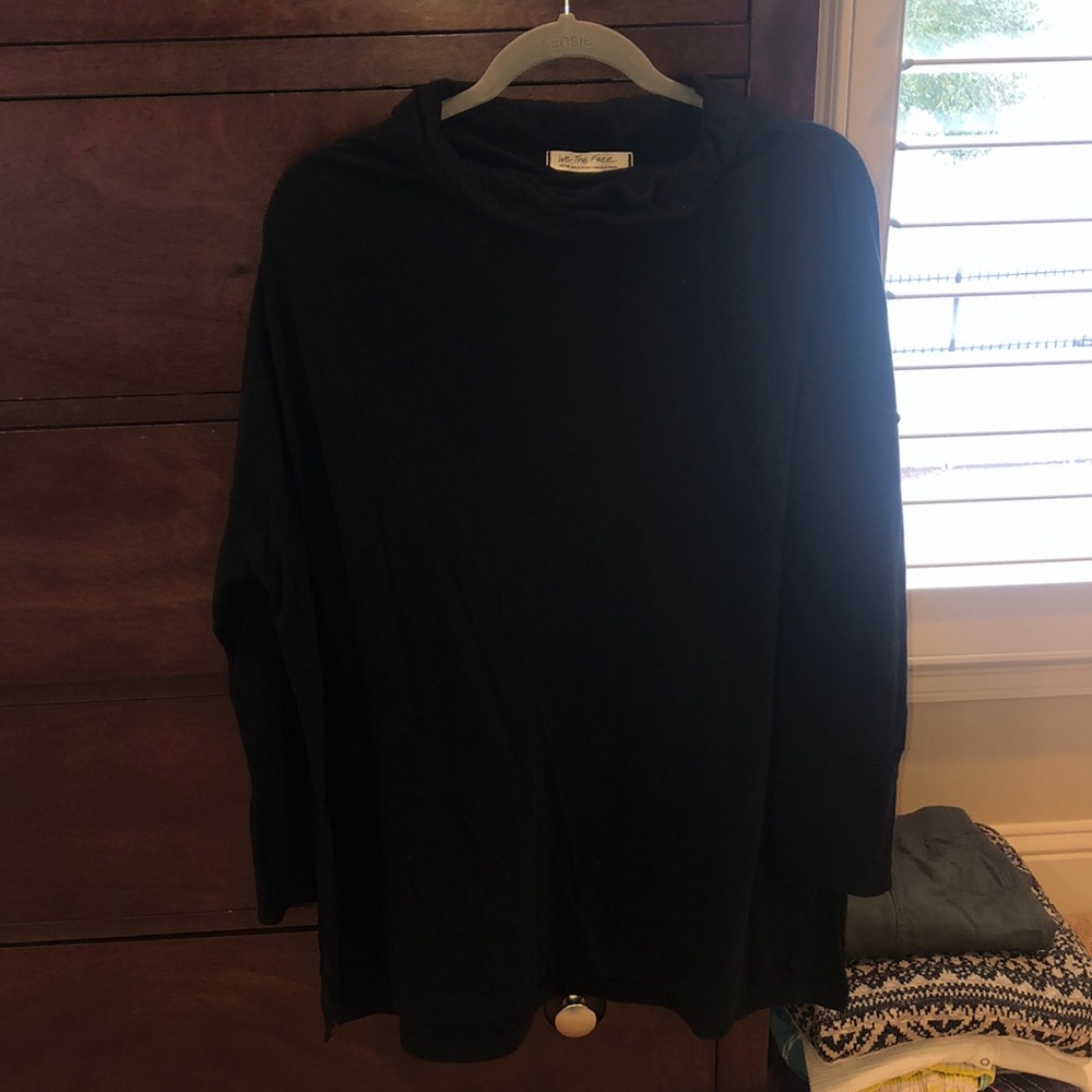 FREE PEOPLE black cowl neck tunic
